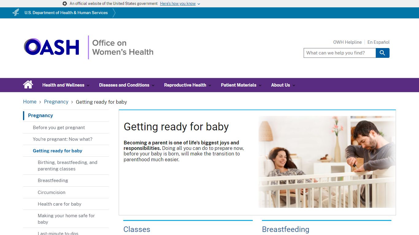 Getting ready for baby | Office on Women's Health